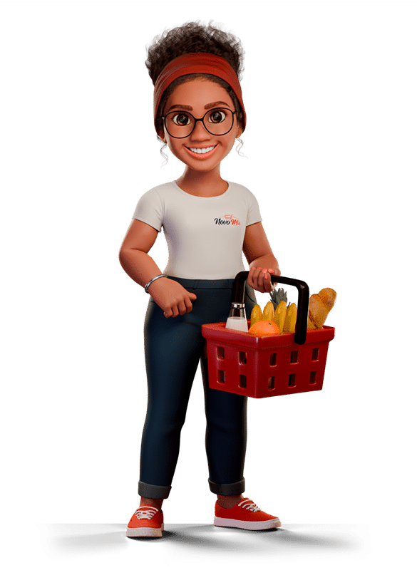 Modelagem 3D da mascote Mixele criada para a rede de Supermercados Novo Mix - DGN Publicidade